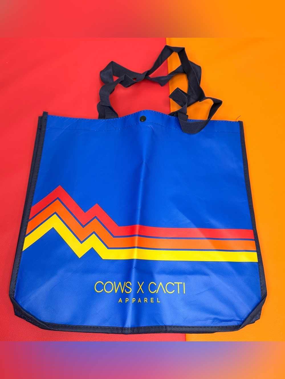 Cows X Cacti Apparel Blue Graphic Tote Bag